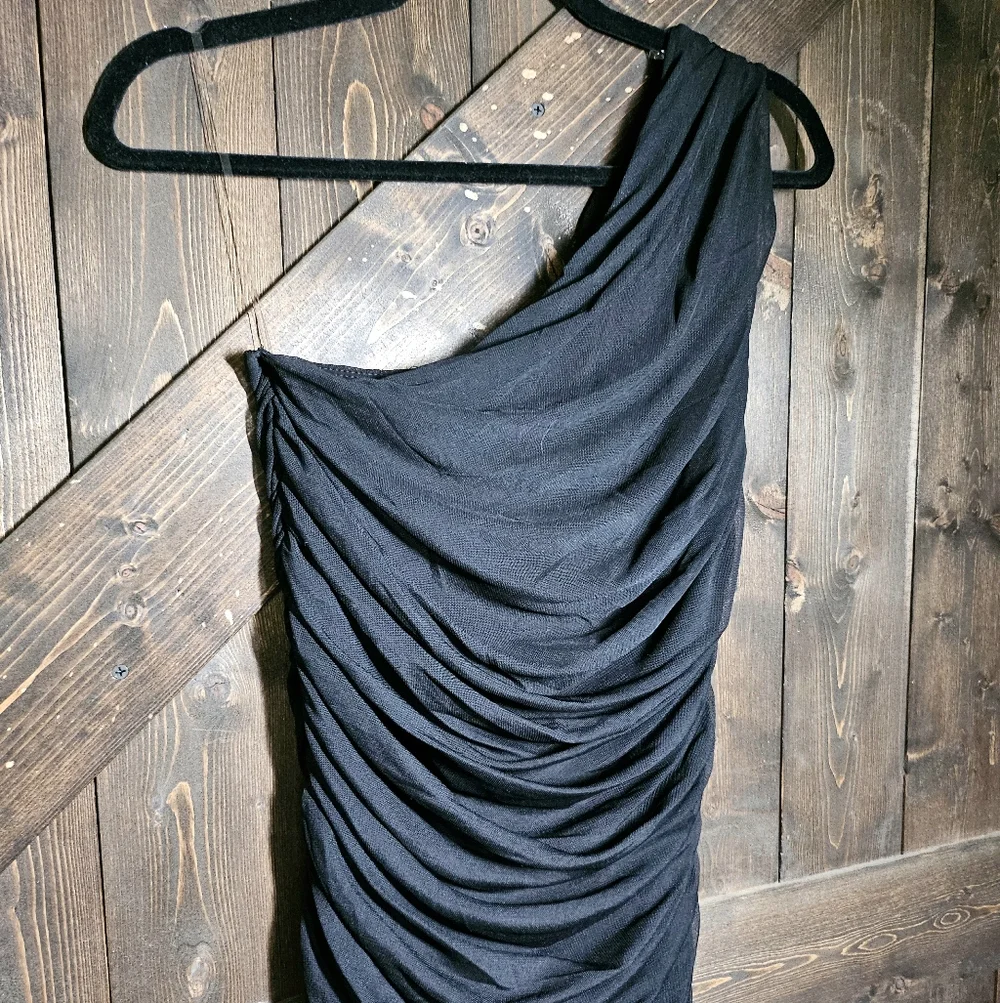 NWT Lucky & Blessed Black Formal One-Shoulder Dress